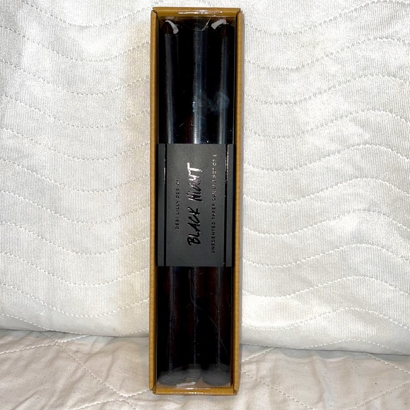 Debi Lilly Design Black Night Unscented Taper Candles 🕯 Set Of 6 New In Box - Picture 1 of 5